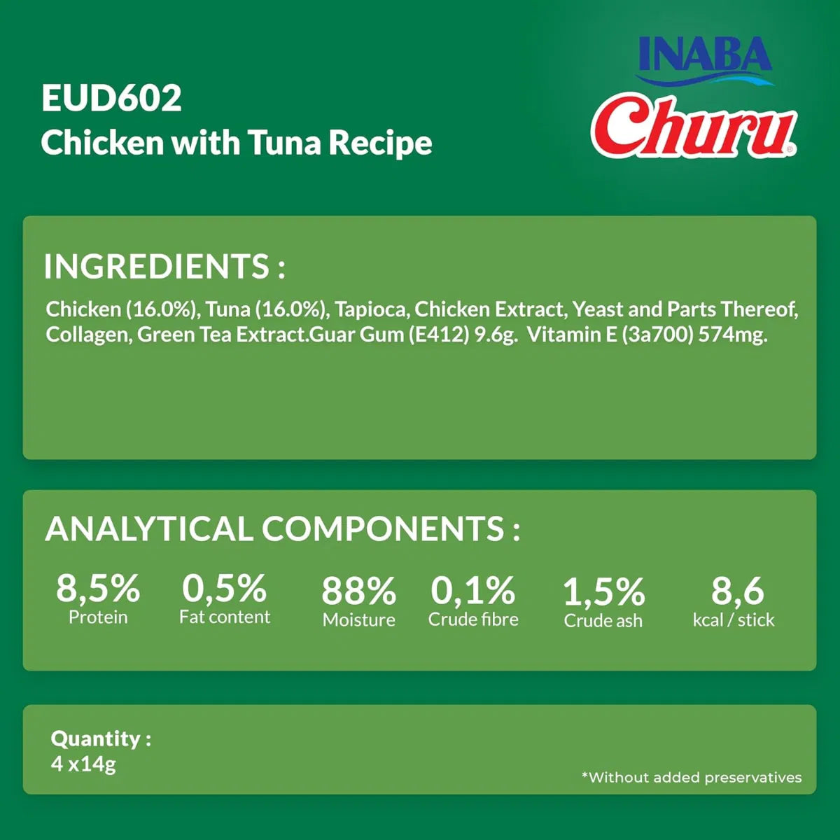 Churu Chicken with Tuna Recipe Dog Treats 8x20g