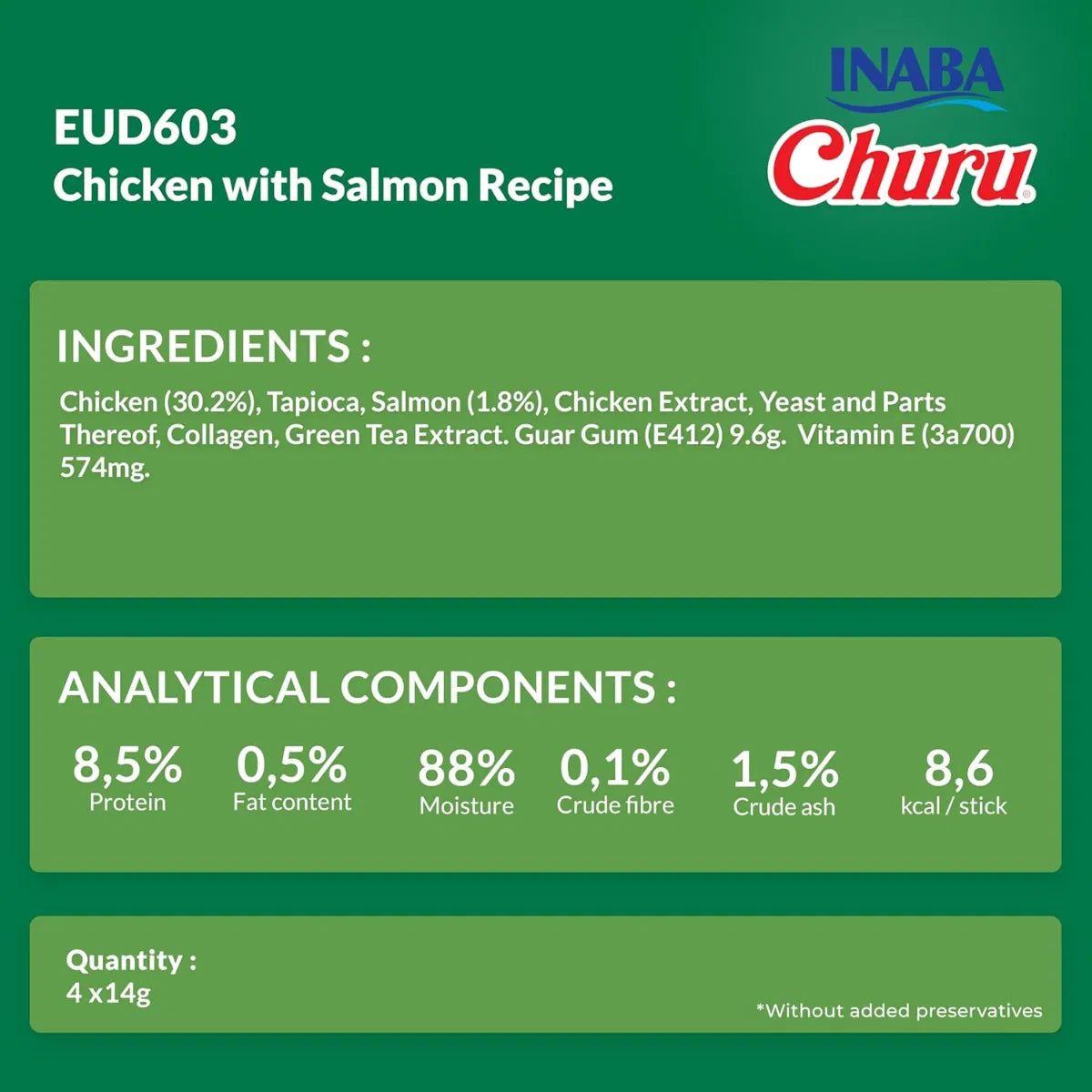 Churu Chicken with Salmon Recipe Dog Treats 8x20g
