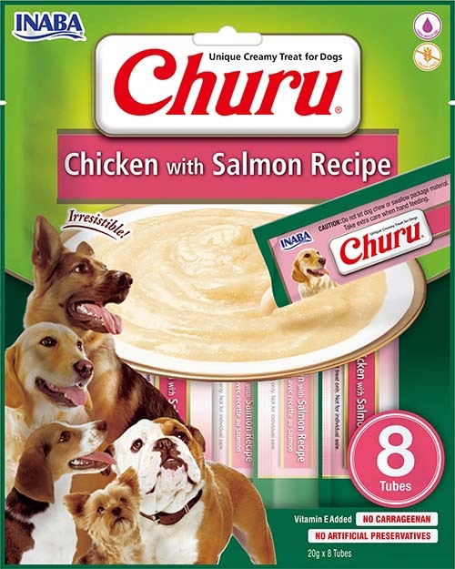 Churu Chicken with Salmon Recipe Dog Treats 8x20g