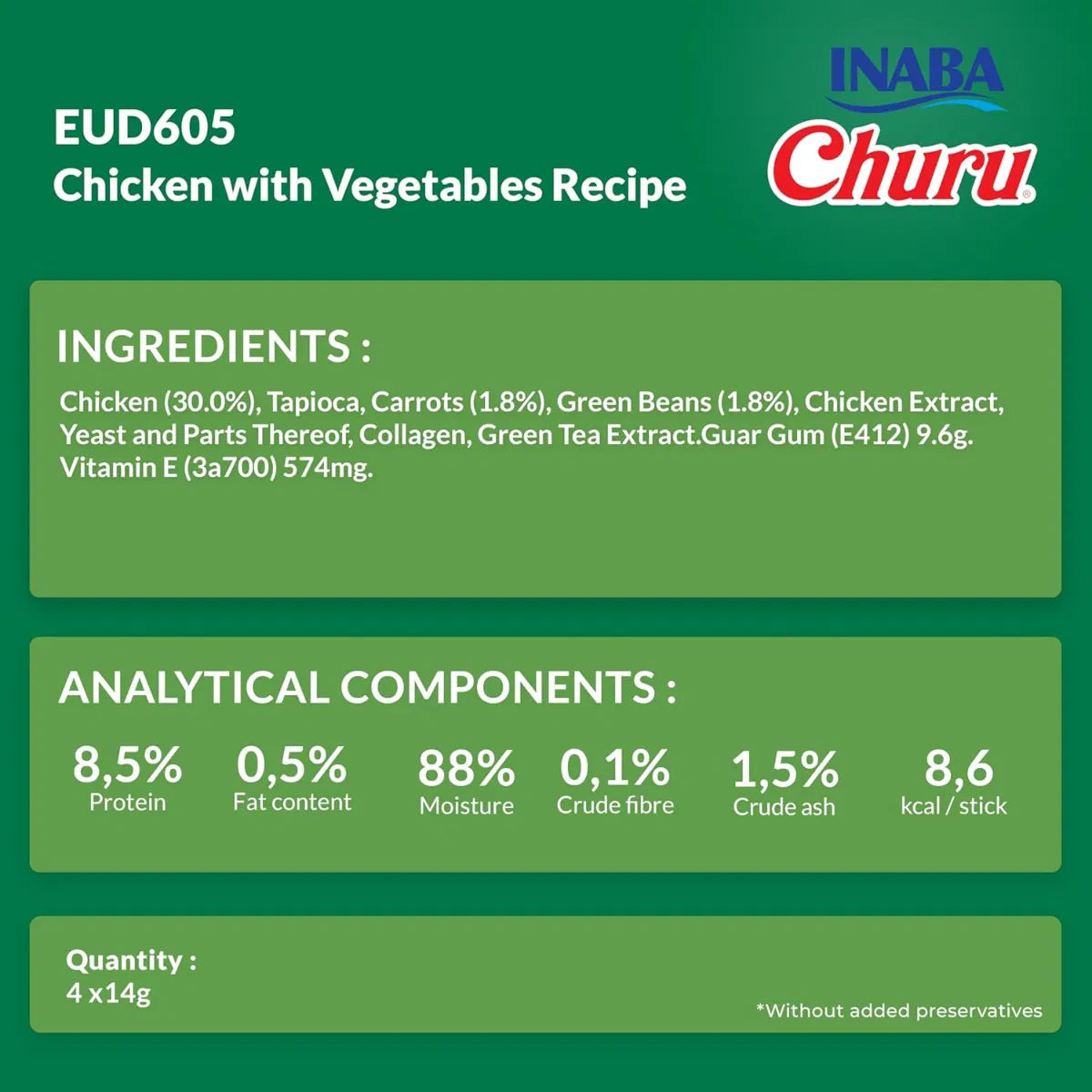 Churu Chicken with Vegetables Recipe Dog Treats 8x20g