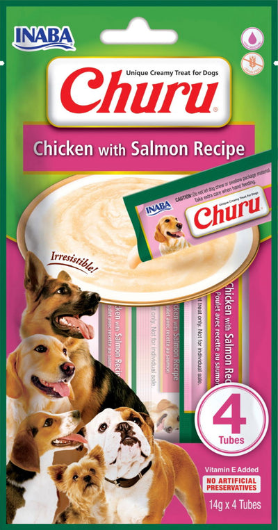 Churu Chicken with Salmon Recipe Dog Treats 4x14g