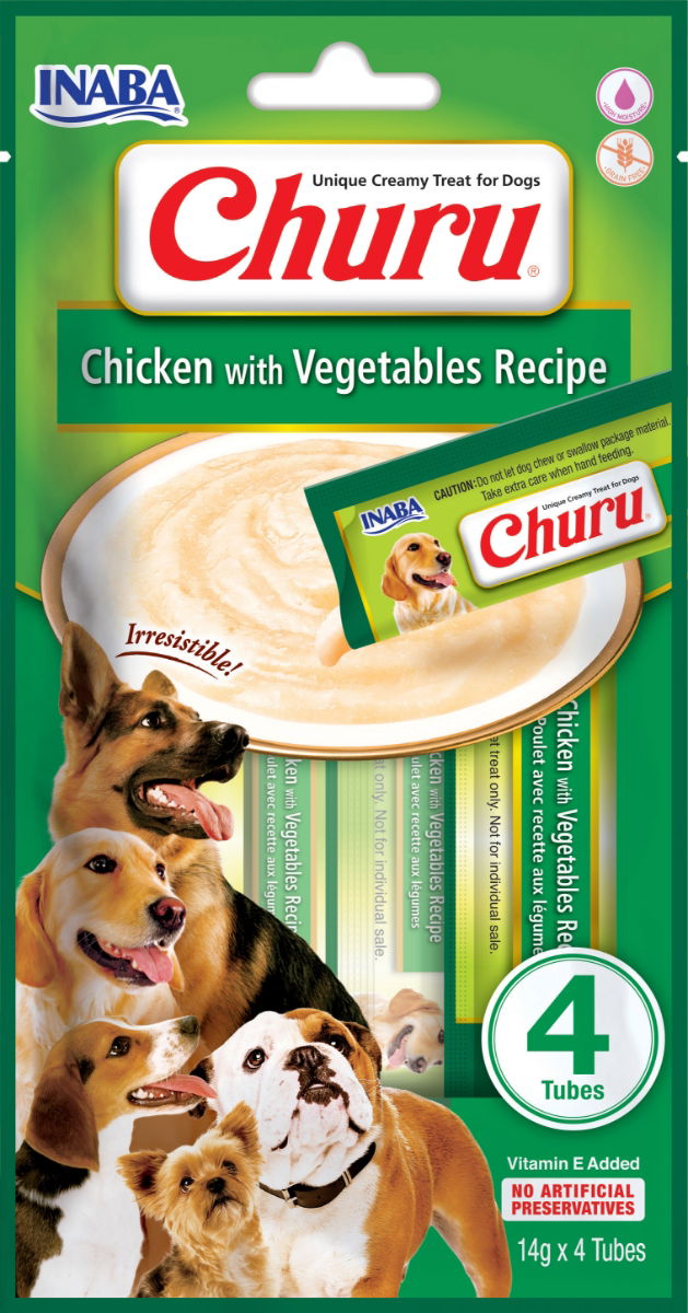 Churu Chicken with Vegetables Recipe Dog Treats 4x14g
