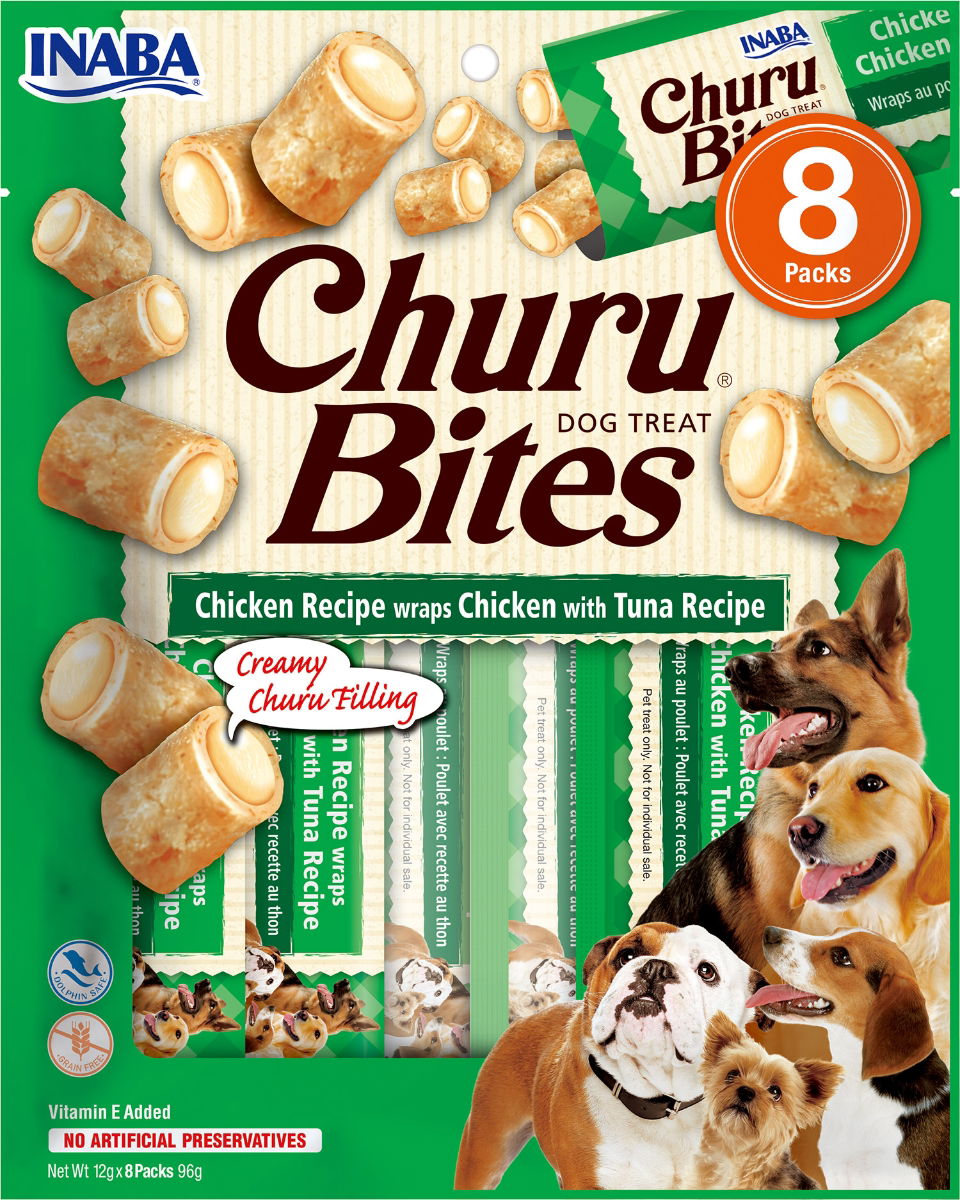 Churu Bites Wraps Chicken with Tuna Recipe Dog Treats 8x12g