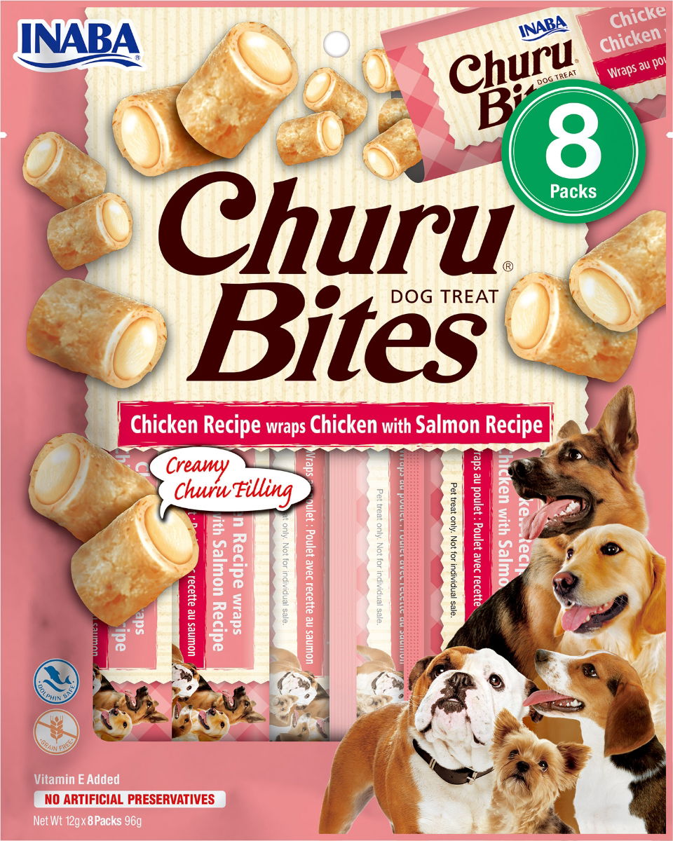 Churu Bites Wraps Chicken with Salmon Recipe Dog Treats 8x12g