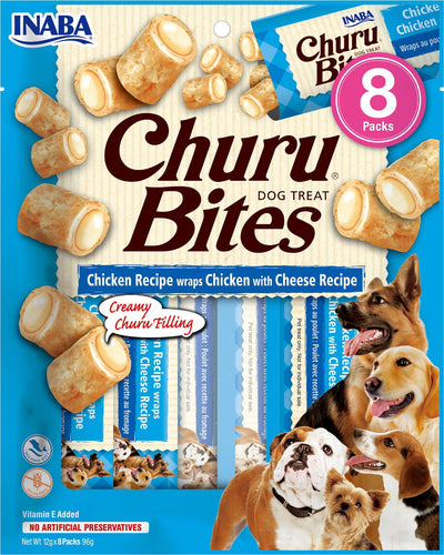 Churu Bites Wraps Chicken with Cheese Recipe Dog Treats 8x12g