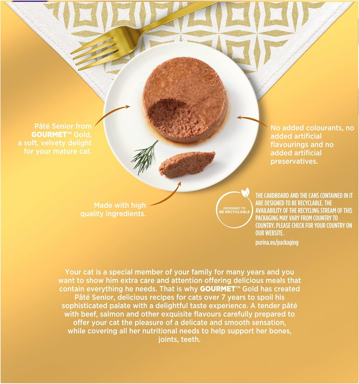 Gourmet Gold Senior Pate Salmon & Ocean Fish  8X85G