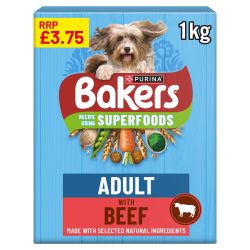 Bakers Adult Dog Complete Superfoods Beef & Veg 1kg