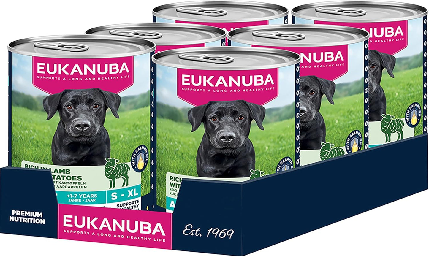 Eukanuba Cans 1-7 Years Adult Dog Lamb & Potato 6 X 400G