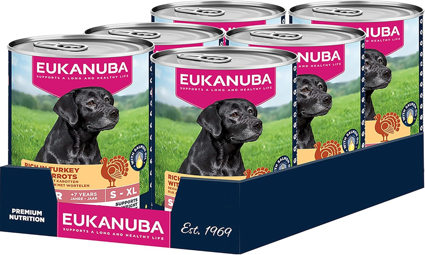 Eukanuba Cans 7+ Years Senior Dog Turkey & Carrots 6 X 400G