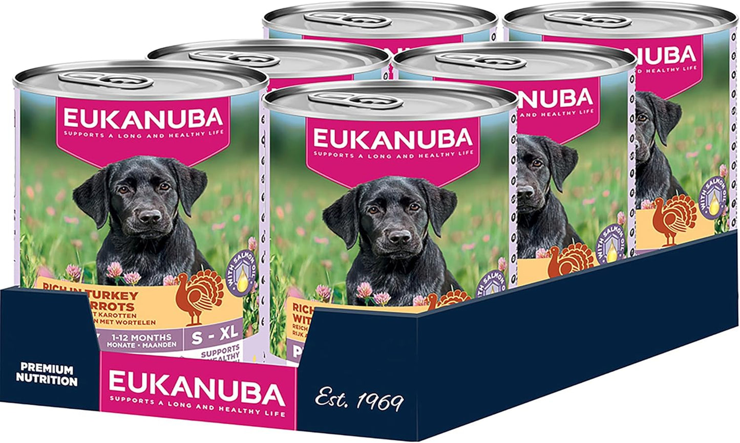 Eukanuba Cans 1-12 Months Puppy Turkey & Carrots 6 X 400G