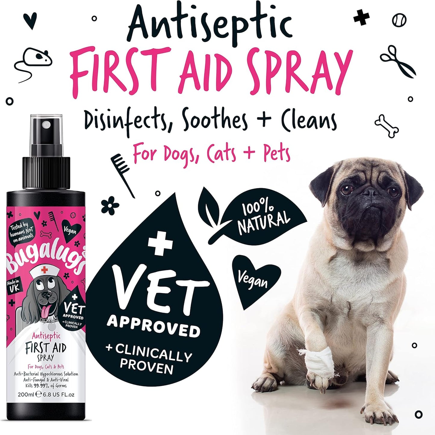 Bugalugs Antiseptic First Aid Spray 200ml