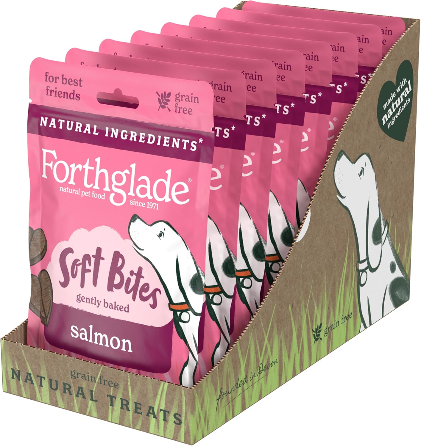 Forthglade Soft Bite Grain Free Salmon Treat, 90g x 8