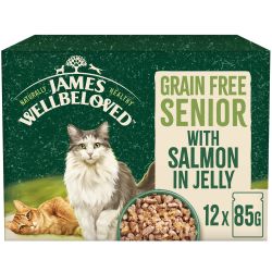 James Wellbeloved Senior Cat Grain Free Salmon In Jelly  12 X 85G
