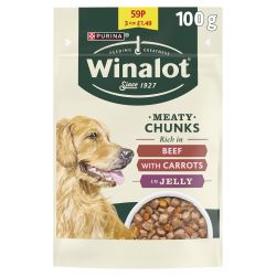 Winalot Pouches Meaty Chunks Beef & Carrot In Jelly 20x100g