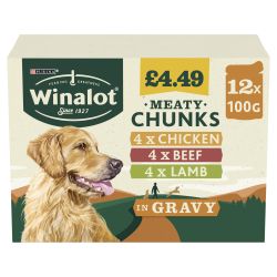 Winalot Pouches Meaty Chunks In Gravy 12x100g