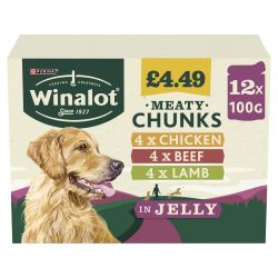 Winalot Pouches Meaty Chunks In Jelly 12x100g