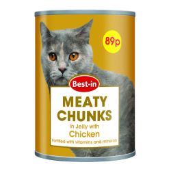 Best-In Cat Meaty Chunks Chicken In Jelly 12x400g
