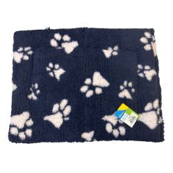 Bestpets Fleece Mattress Navy & White Paws
