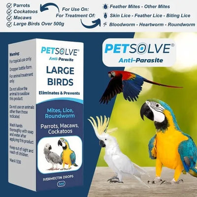 Petsolve Anti Parasite For Large Birds 5ml