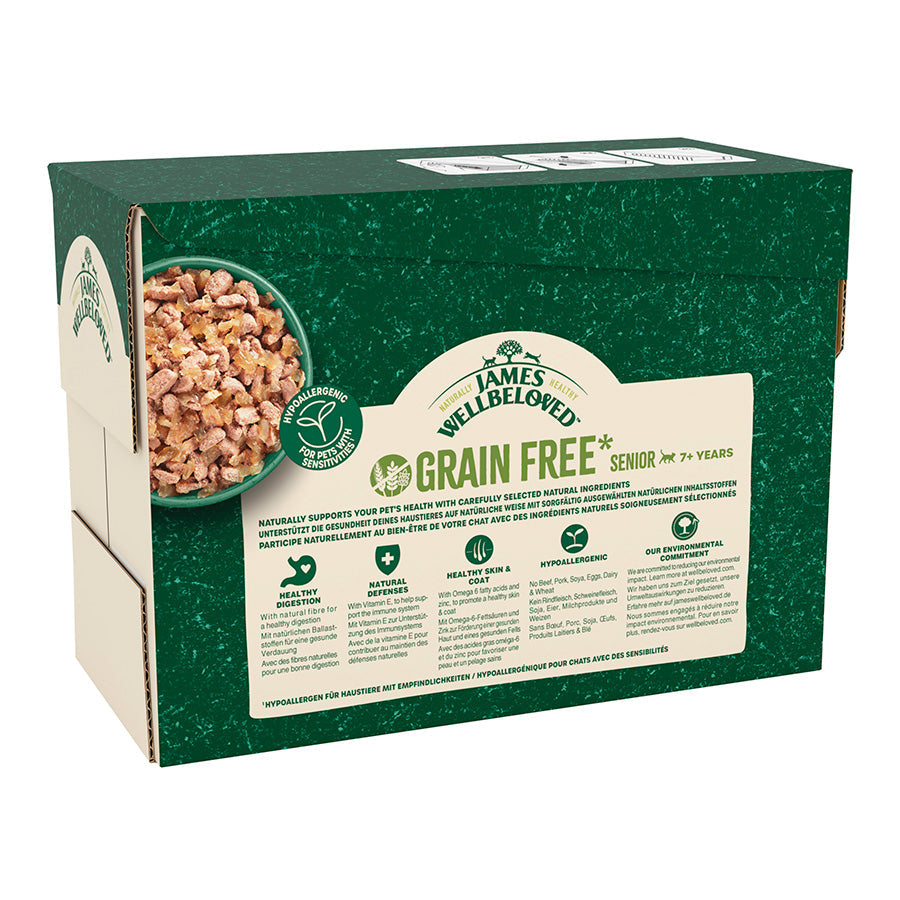 James Wellbeloved Senior Cat Grain Free Salmon In Jelly  12 X 85G