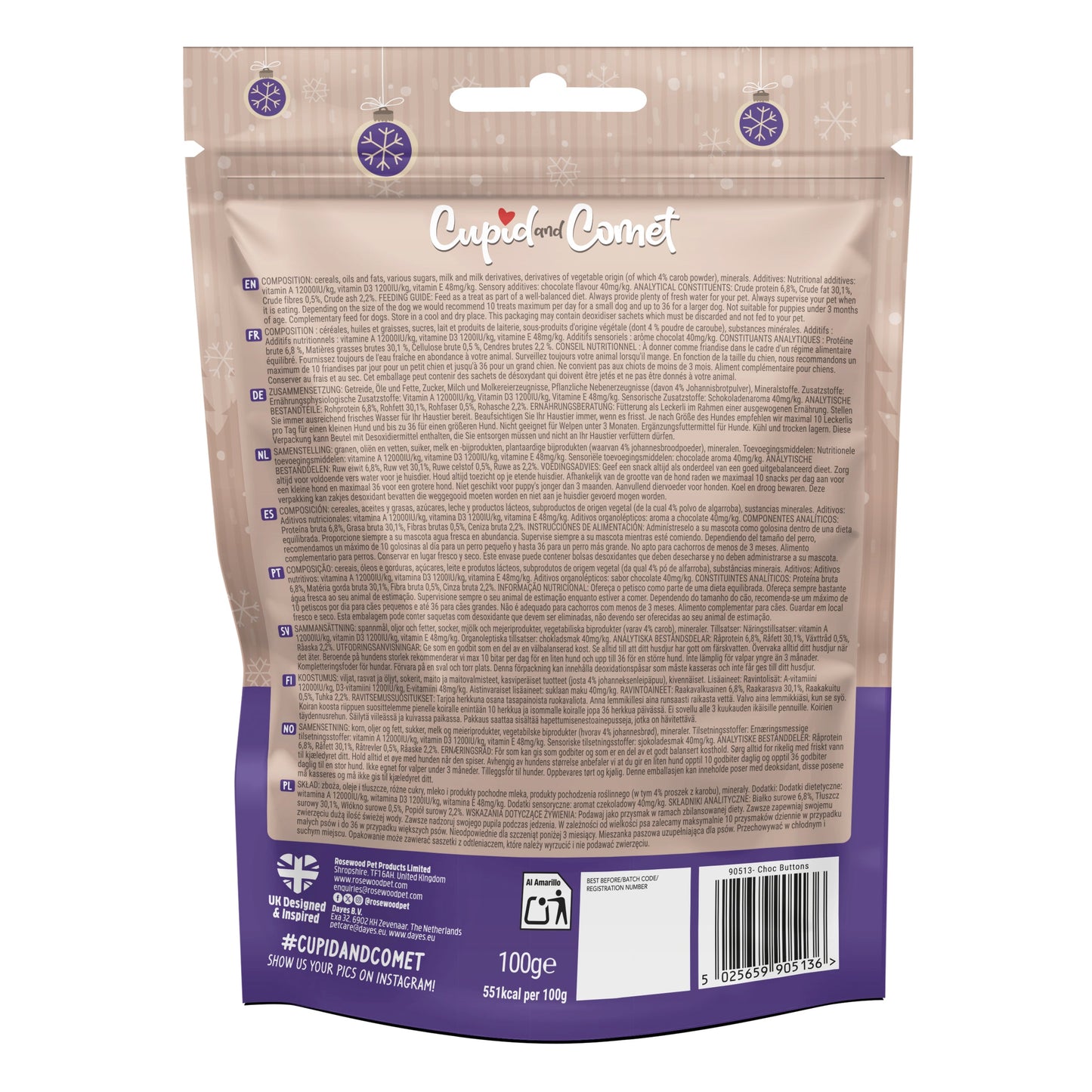 Rosewood Choc Buttons 150G