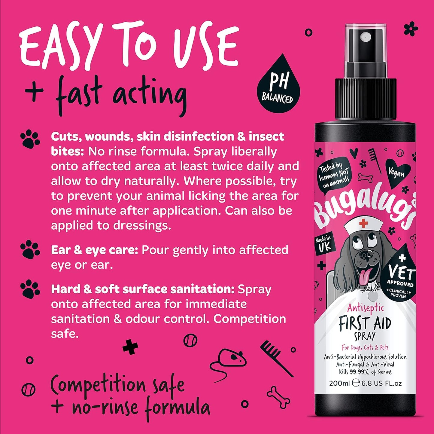 Bugalugs Antiseptic First Aid Spray 200ml