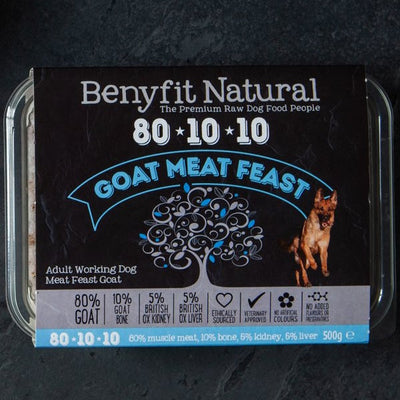 Benyfit Natural 80.10.10 Goat Meat Feast, 500g (Raw Frozen)