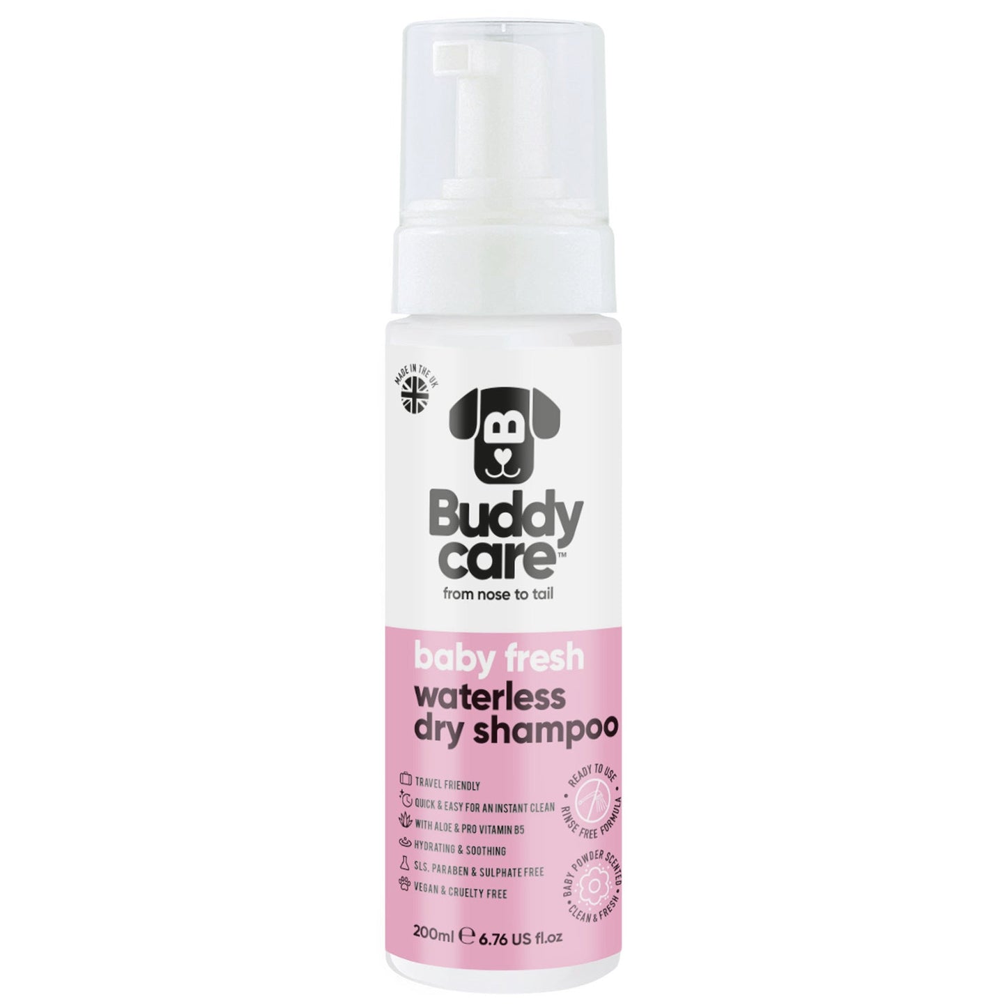 Buddycare Waterless Dog Shampoo Baby Fresh 200ml