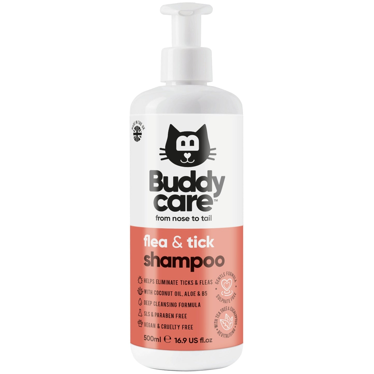 Buddycare Cat Shampoo Flea & Tick 500ml