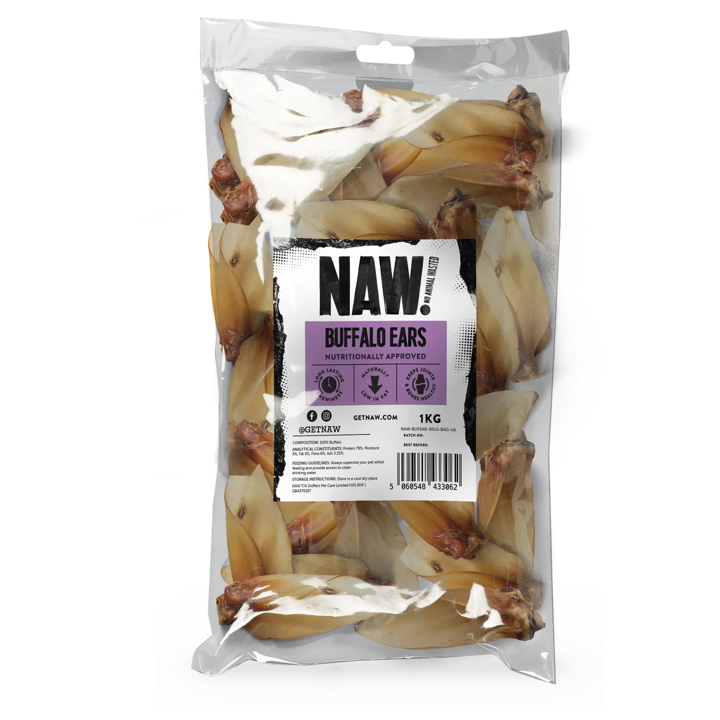 NAW Buffalo Ear & Meat Large 50 Pieces