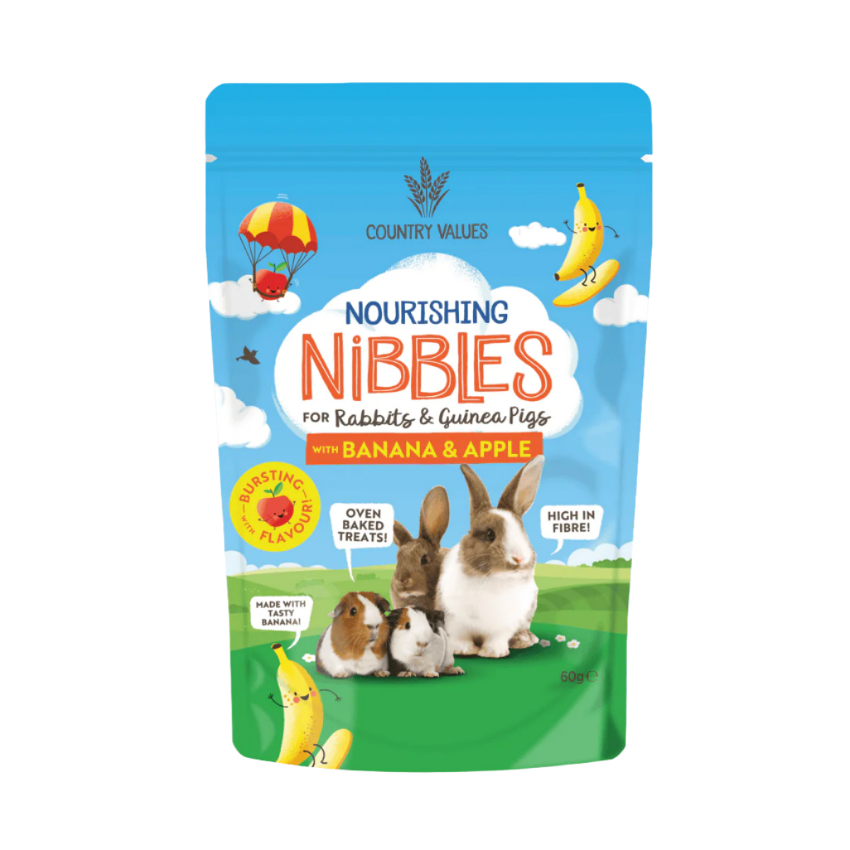 Country Values Nourishing Nibbles Banana & Apple Treats 60g