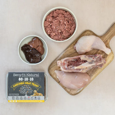 Benyfit Natural 80.10.10 Chicken Meat Feast, 500g (Raw Frozen)