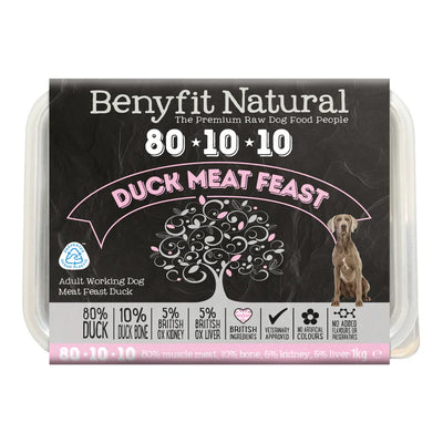 Benyfit Natural 80.10.10 Duck Meat Feast, 1kg Raw Frozen