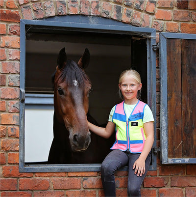 EQUISAFETY WAISTCOAT PINK/YELLOW - Ormskirk Pets