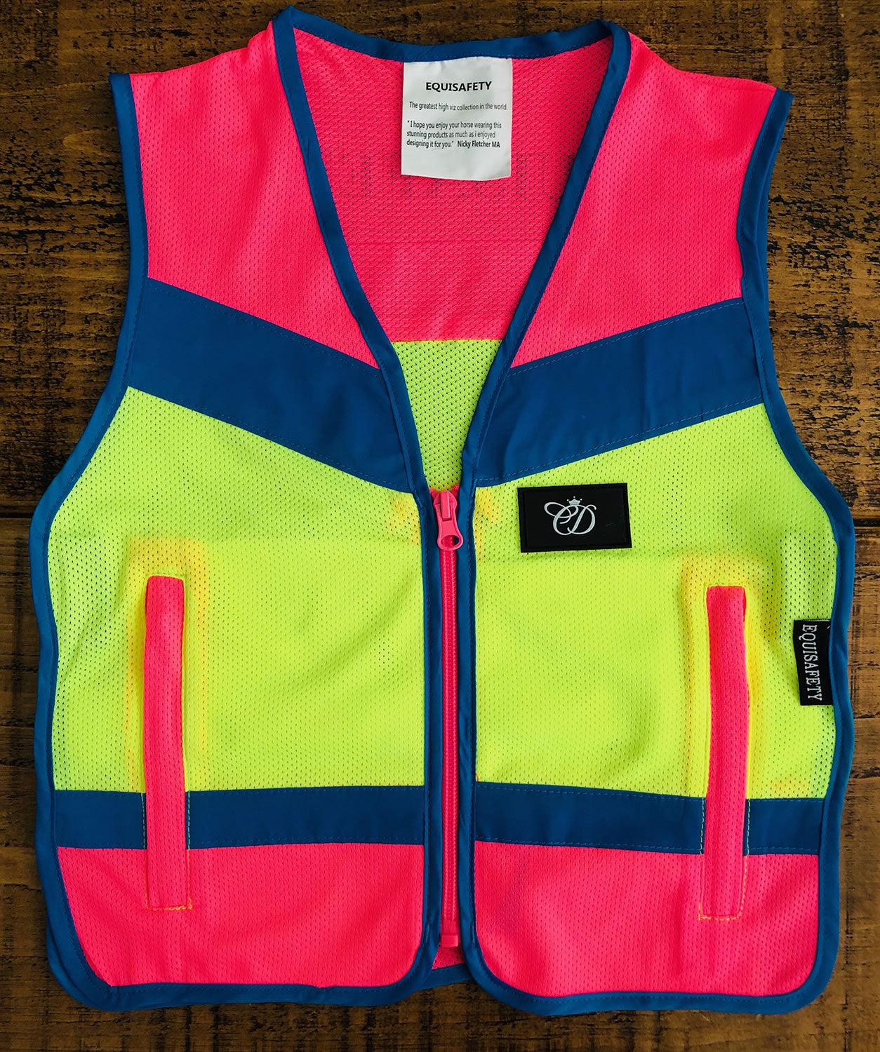 EQUISAFETY WAISTCOAT PINK/YELLOW - Ormskirk Pets