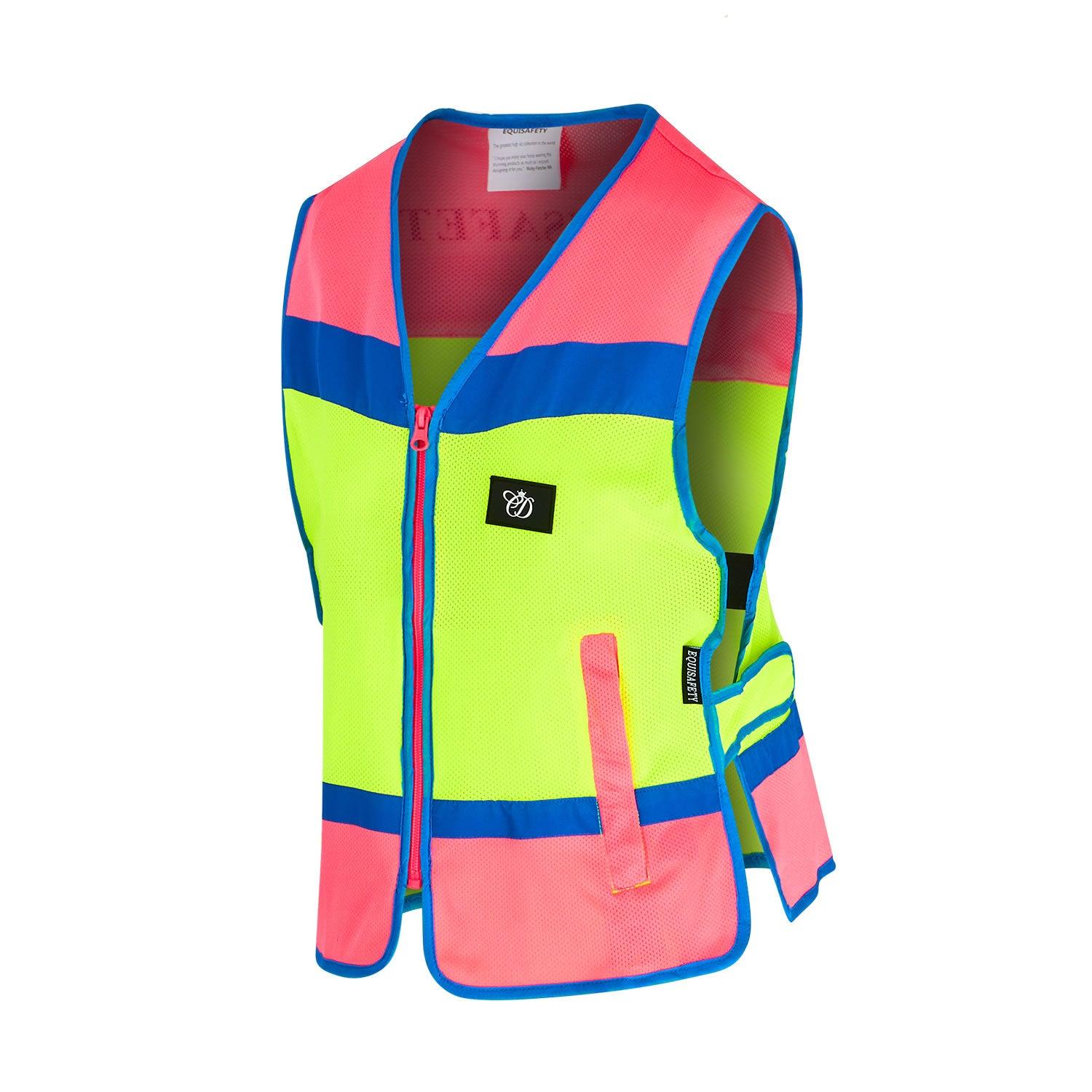 EQUISAFETY WAISTCOAT PINK/YELLOW - Ormskirk Pets