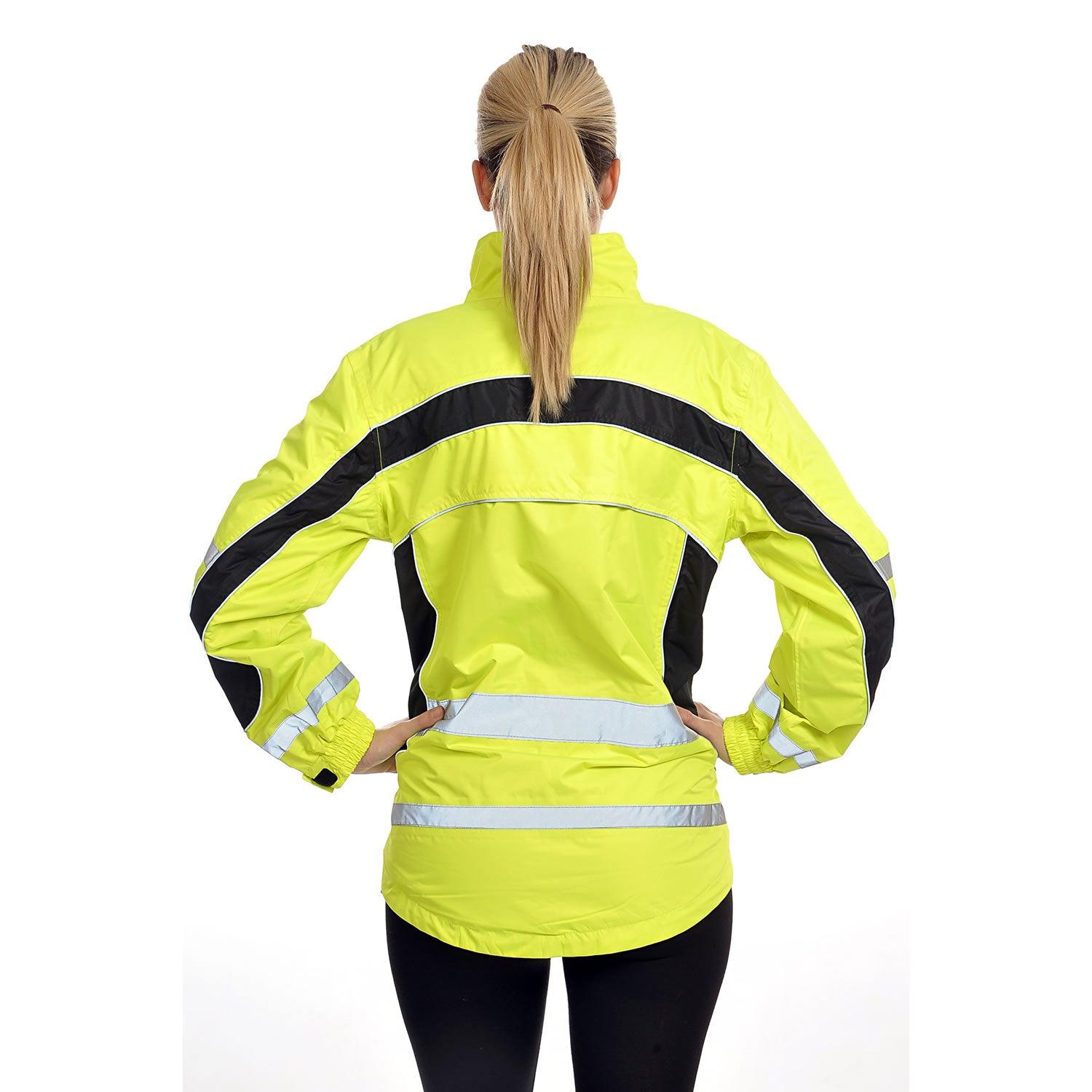 EQUISAFETY HI-VIS LIGHTWEIGHT WATERPROOF JACKET YELLOW - Ormskirk Pets