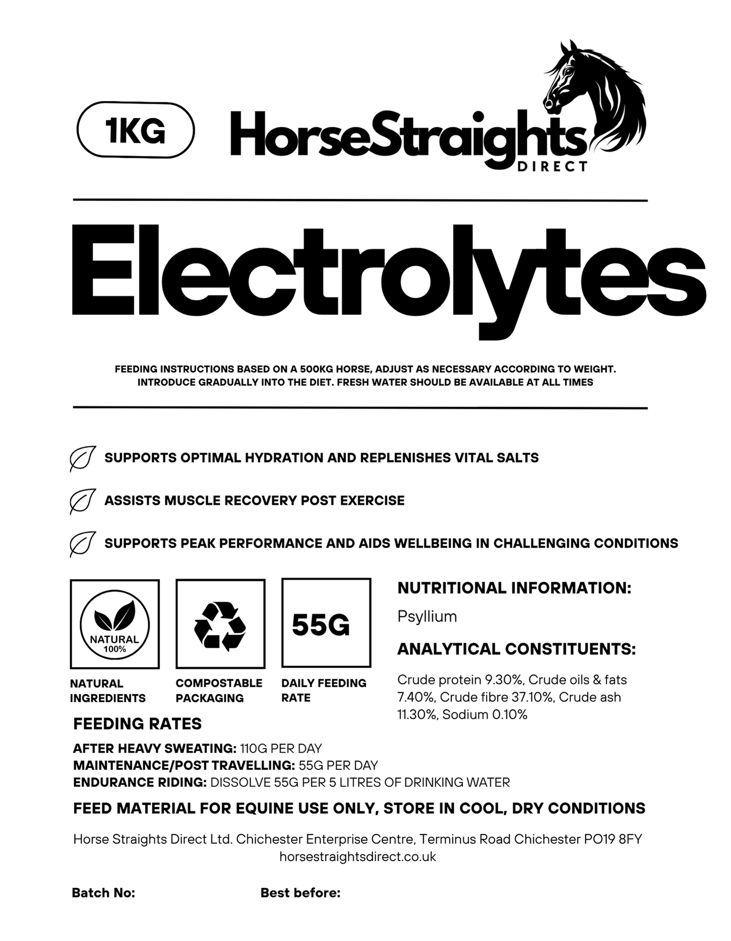 Horse Straights Direct Electrolytes 1kg