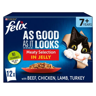 Felix As Good As It Looks 7+ Cat Meaty Selection In Jelly 12 X 85G