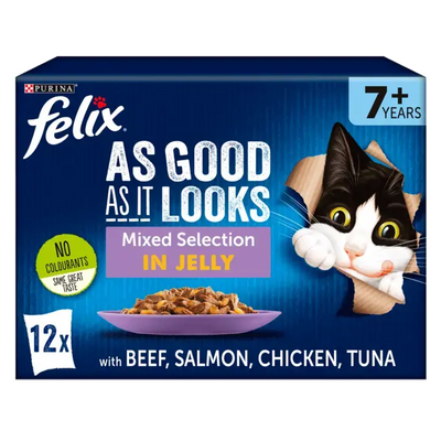 Felix As Good As It Looks 7+ Cat Mixed Selection In Jelly 12 X 85G