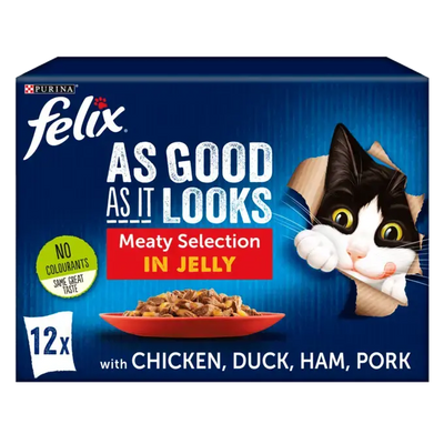 Felix As Good As It Looks Meaty Selection In Jelly 12 X 85G (Ham version)