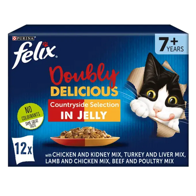 Felix As Good As It Looks 7+ Cat Doubly Delicious Countryside Collection In Jelly 12 X 85G