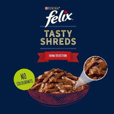 Felix Tasty Shreds Farm Selection 12X80G - Ormskirk Pets