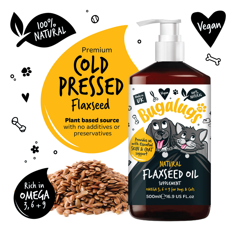 Bugalugs Natural Flaxseed Oil Supplement 500ml