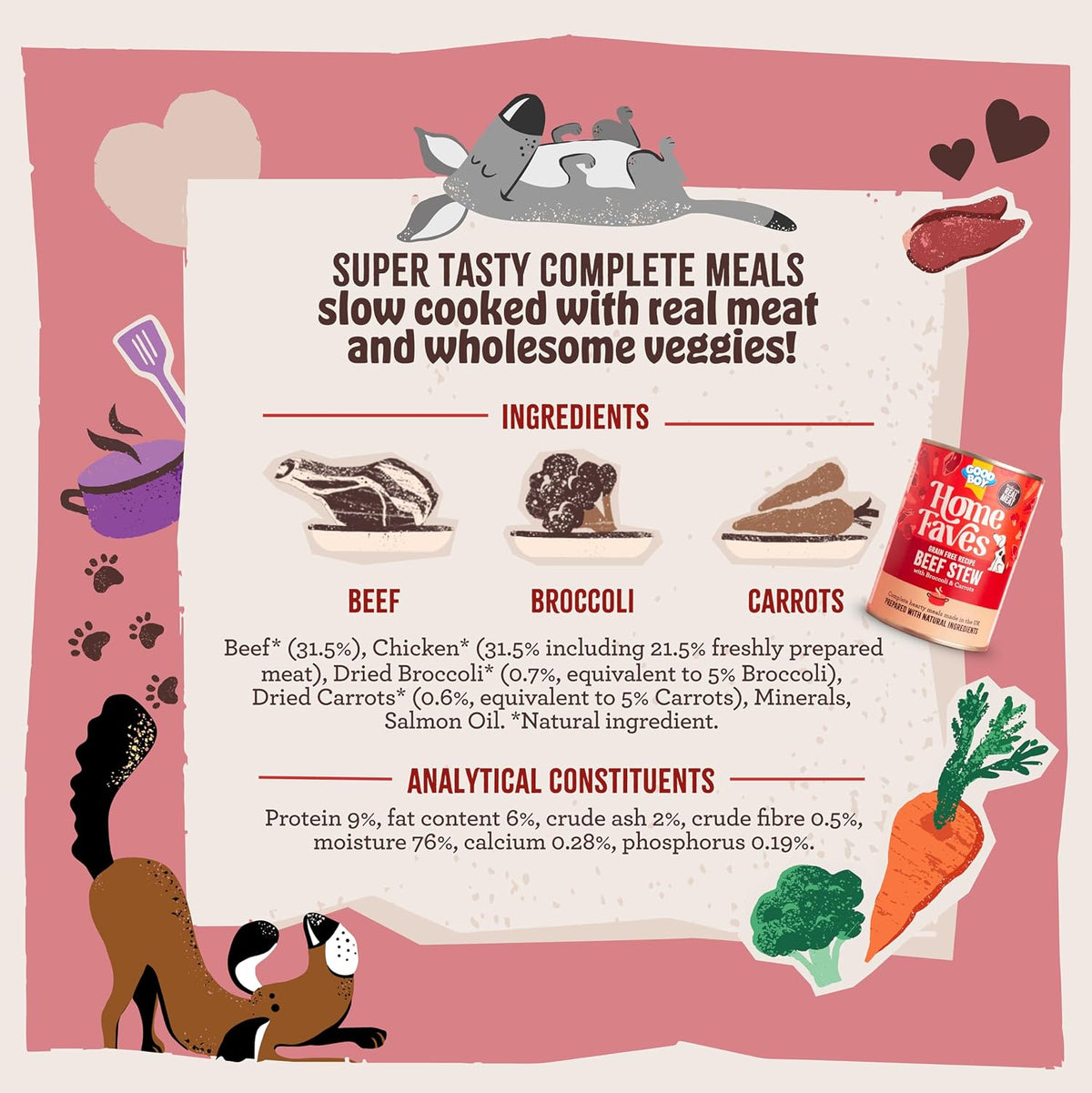 Good Boy Home Faves Beef Stew - 6 x 395G