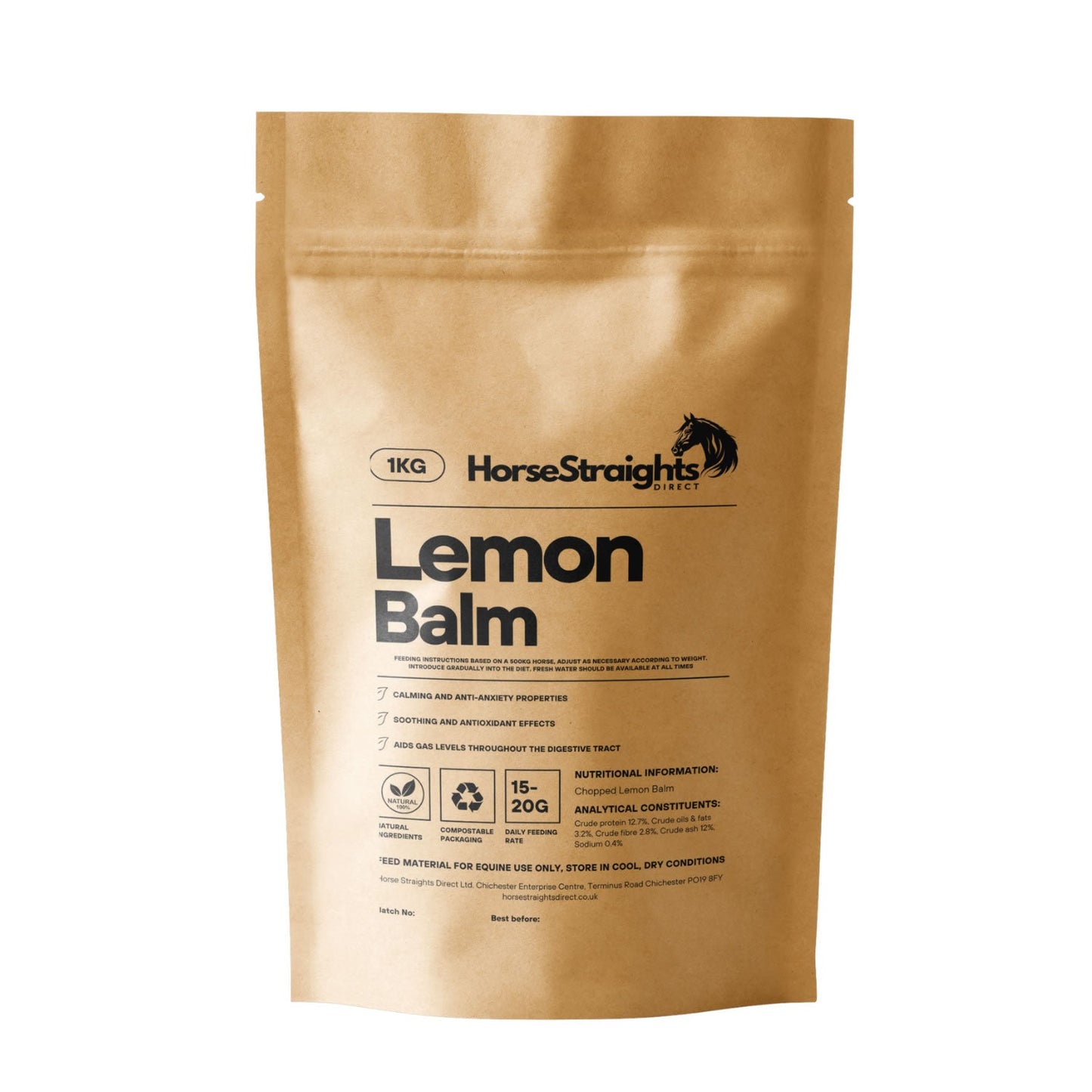 Horse Straights Direct Lemon Balm Chopped 1kg