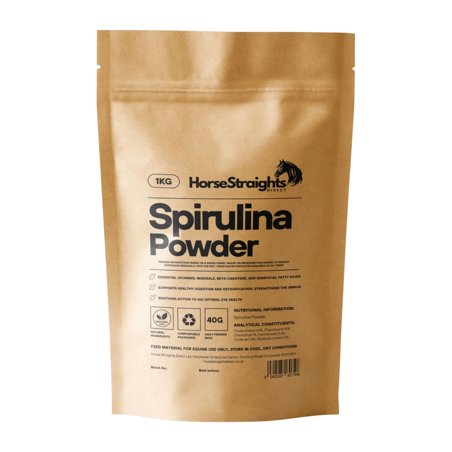 Horse Straights Direct Spirulina Powder 1kg