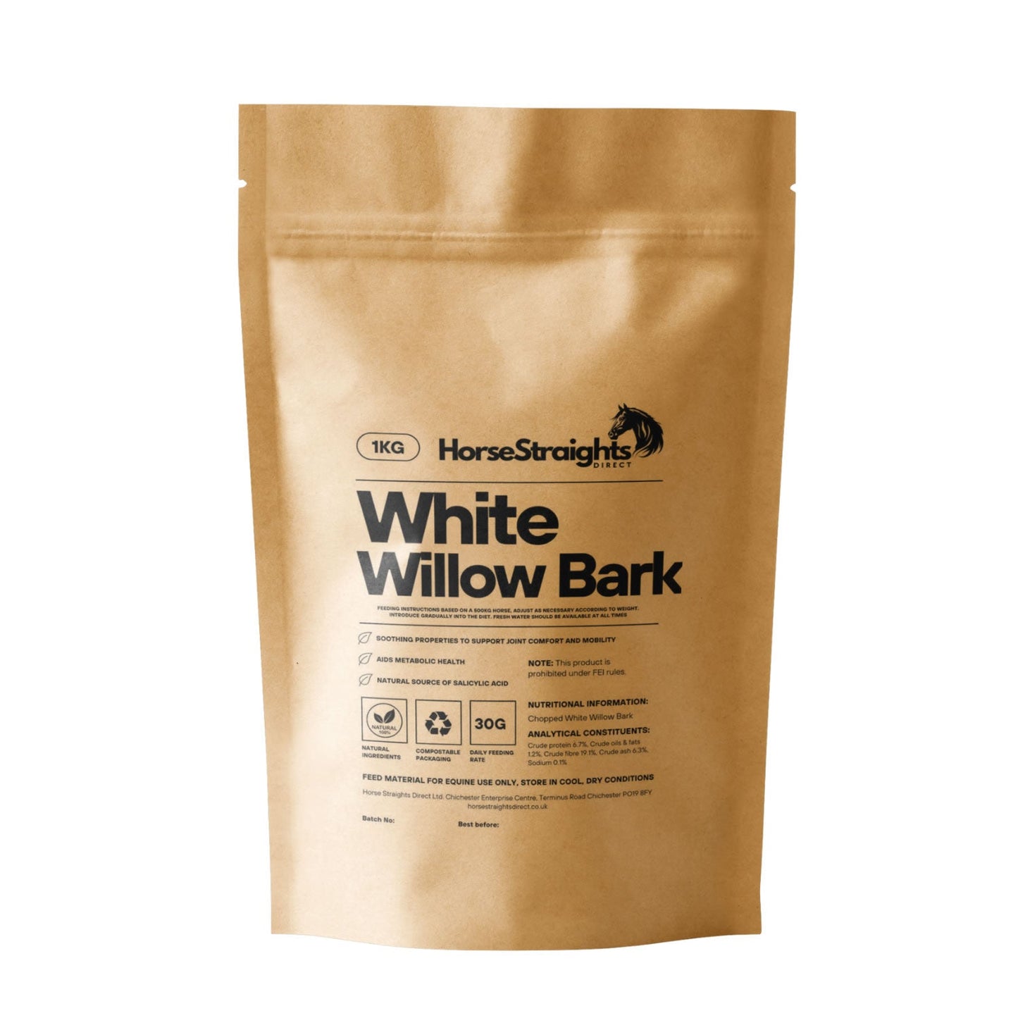 Horse Straights Direct White Willow Bark 1kg