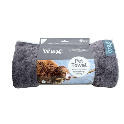 Henry Wag Microfibre Towel Large Grey/Black - Ormskirk Pets