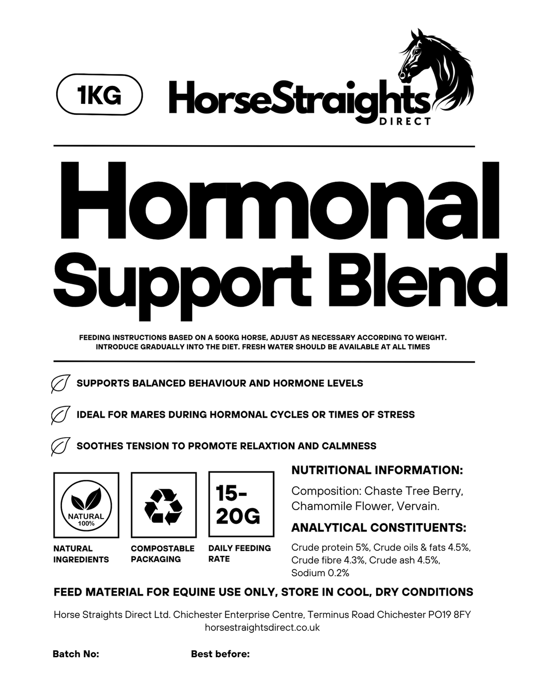Horse Straights Direct Hormonal Support Blend 1kg